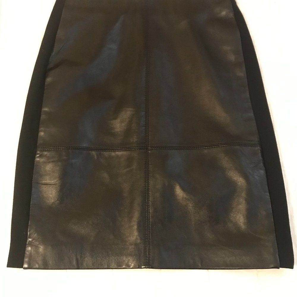 Vintage 100% Lamb Skin Black Leather skirt